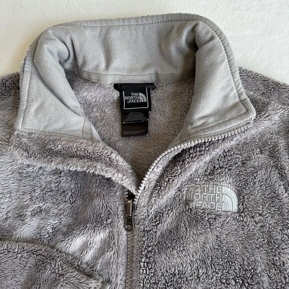 The North Face Osito 2 Jacket Womens Small Gray Fuzzy High Pile Fleece Full Zip - Picture 3 of 8